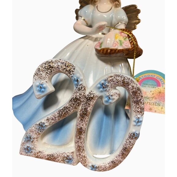 Vintage Porcelain Birthday Girl Figurine Age 20 Collectible Ceramic Statue - Picture 5 of 16